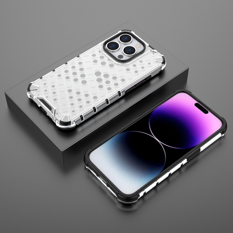  iPhone 15 Pro Skal Shockproof Honeycomb Vit