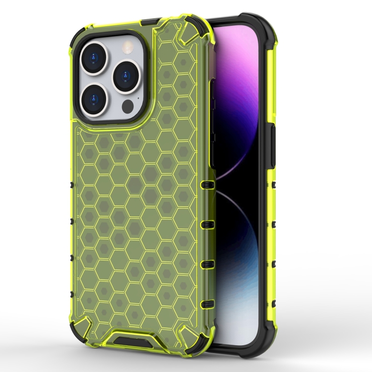  iPhone 15 Pro Skal Shockproof Honeycomb Grön
