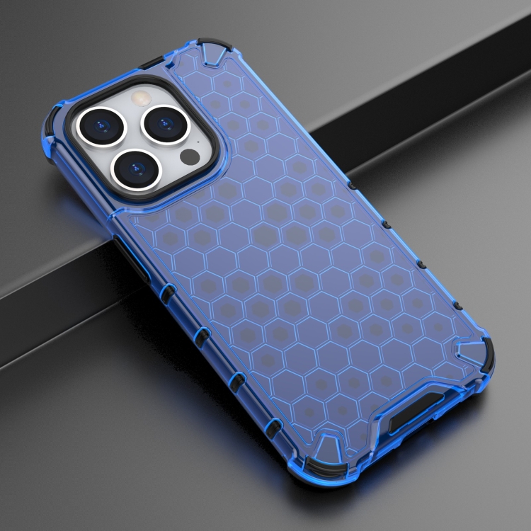  iPhone 15 Pro Skal Shockproof Honeycomb Blå