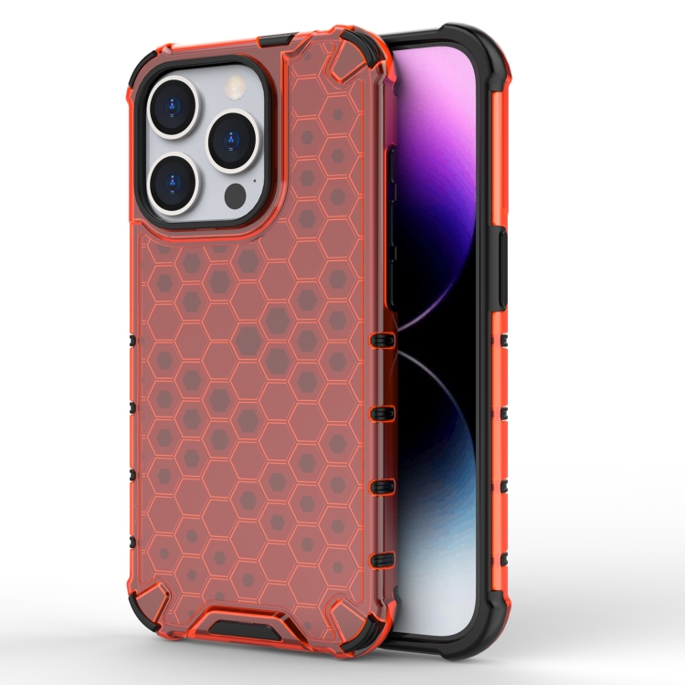  iPhone 15 Pro Skal Shockproof Honeycomb Röd