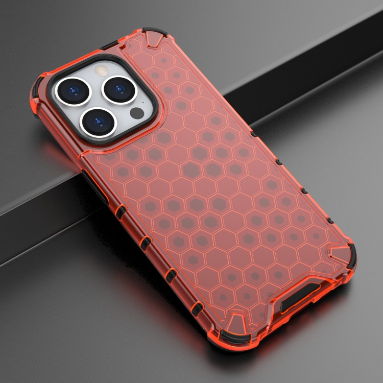  iPhone 15 Pro Skal Shockproof Honeycomb Röd