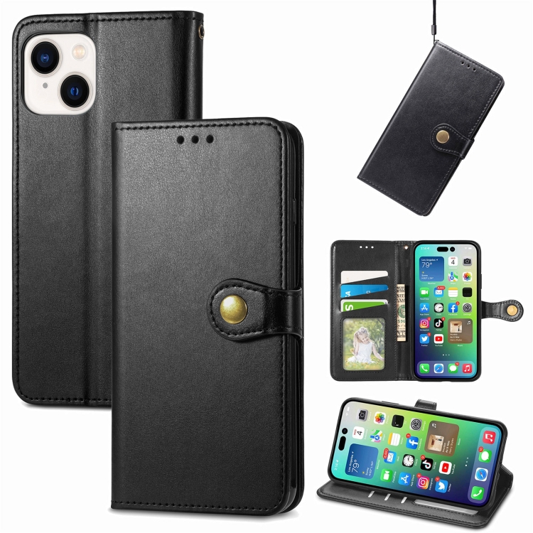 iPhone 15 Pro Fodral Solid Med Magnetisk Mässing Svart