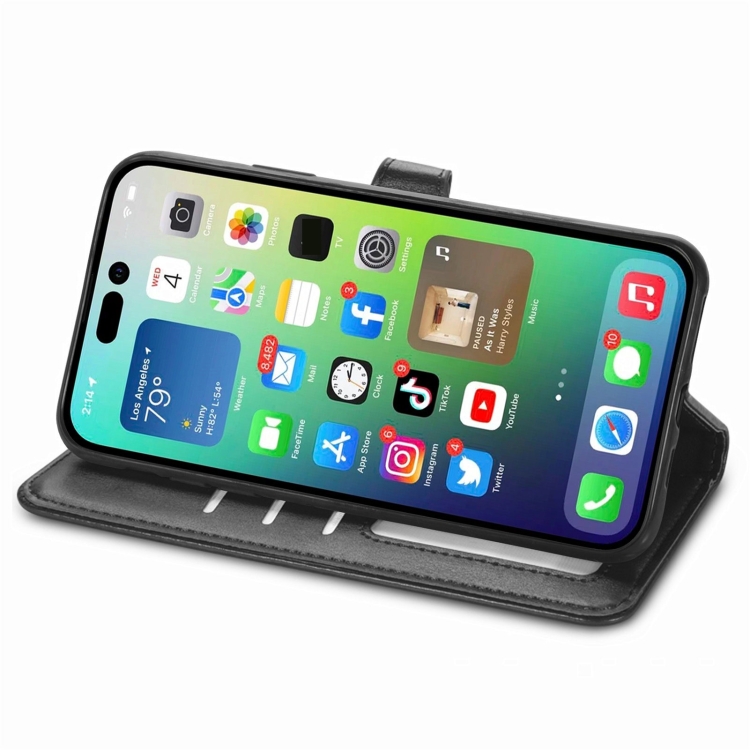  iPhone 15 Pro Fodral Solid Med Magnetisk Mässing Svart