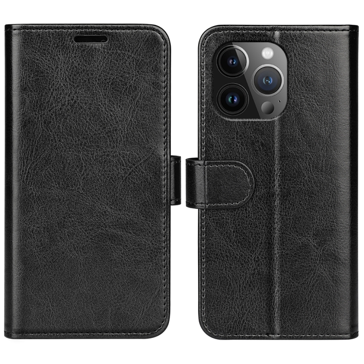  iPhone 15 Pro Plånboksfodral Läder Svart
