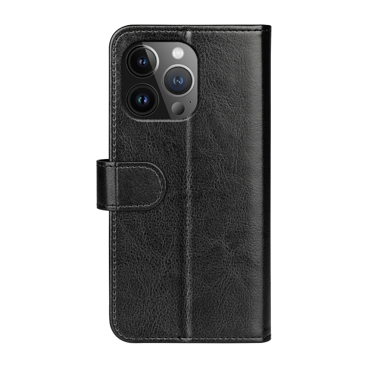  iPhone 15 Pro Plånboksfodral Läder Svart