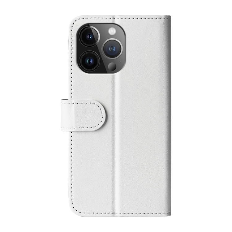  iPhone 15 Pro Plånboksfodral Läder Vit