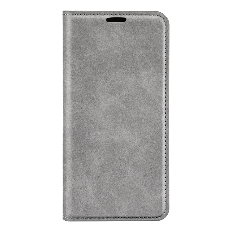  iPhone 15 Pro Fodral Flip Retro Läder Grå