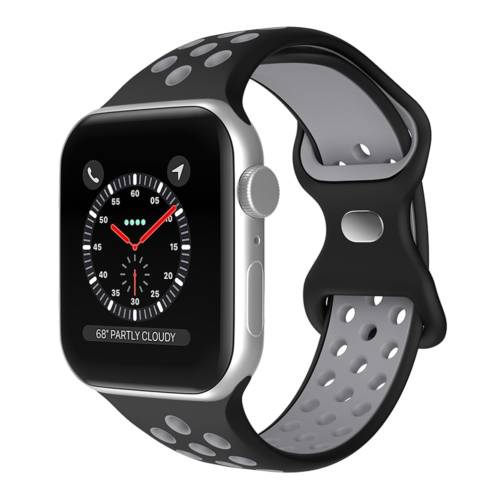 ColorPop Sportarmband Dual-Color Apple Watch 42/41/40/38 mm (M/L) Svart/Grå