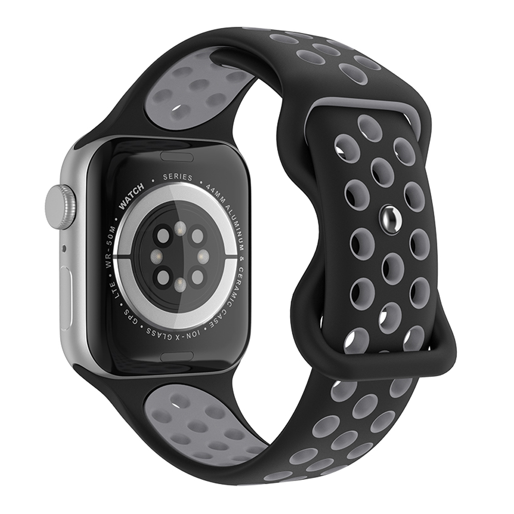 ColorPop Sportarmband Dual-Color Apple Watch 42/41/40/38 mm (M/L) Svart/Grå