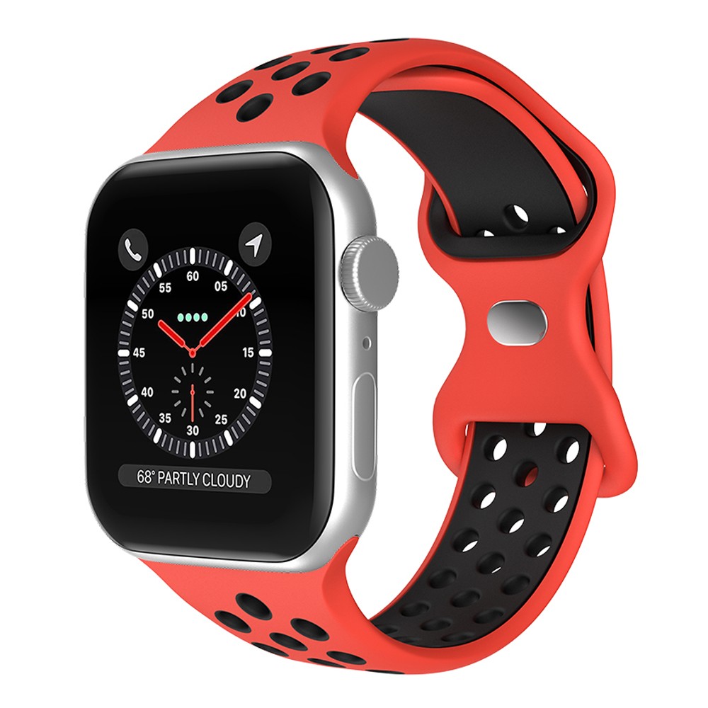 ColorPop Sportarmband Dual-Color Apple Watch 42/41/40/38 mm (M/L) Röd/Svart