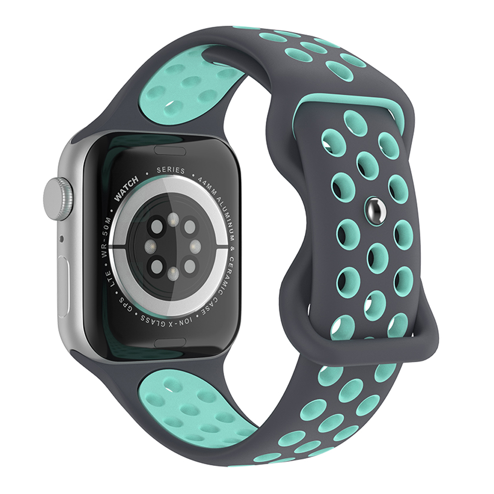 ColorPop Sportarmband Dual-Color Apple Watch 42/41/40/38 mm (M/L) Grå/Teal
