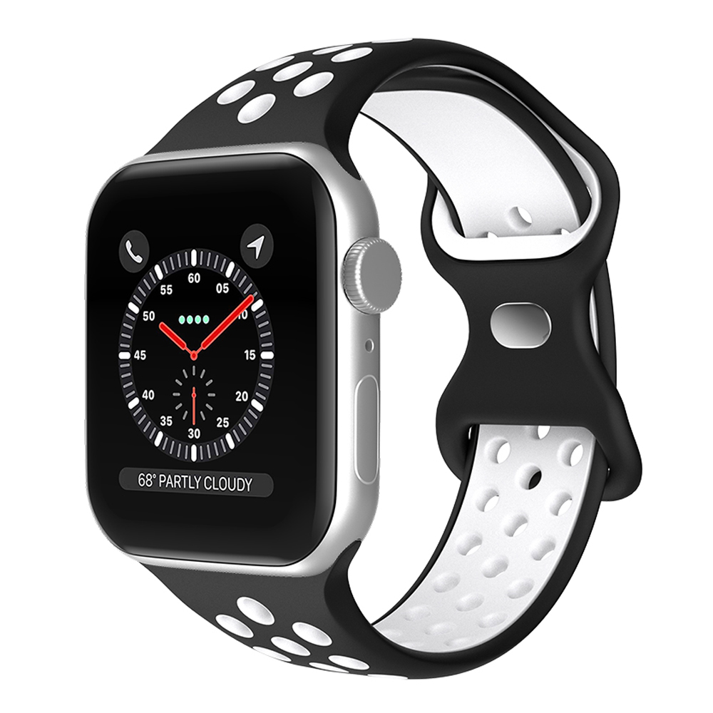 ColorPop Sportarmband Dual-Color Apple Watch 42/41/40/38 mm (S/M) Svart/Vit