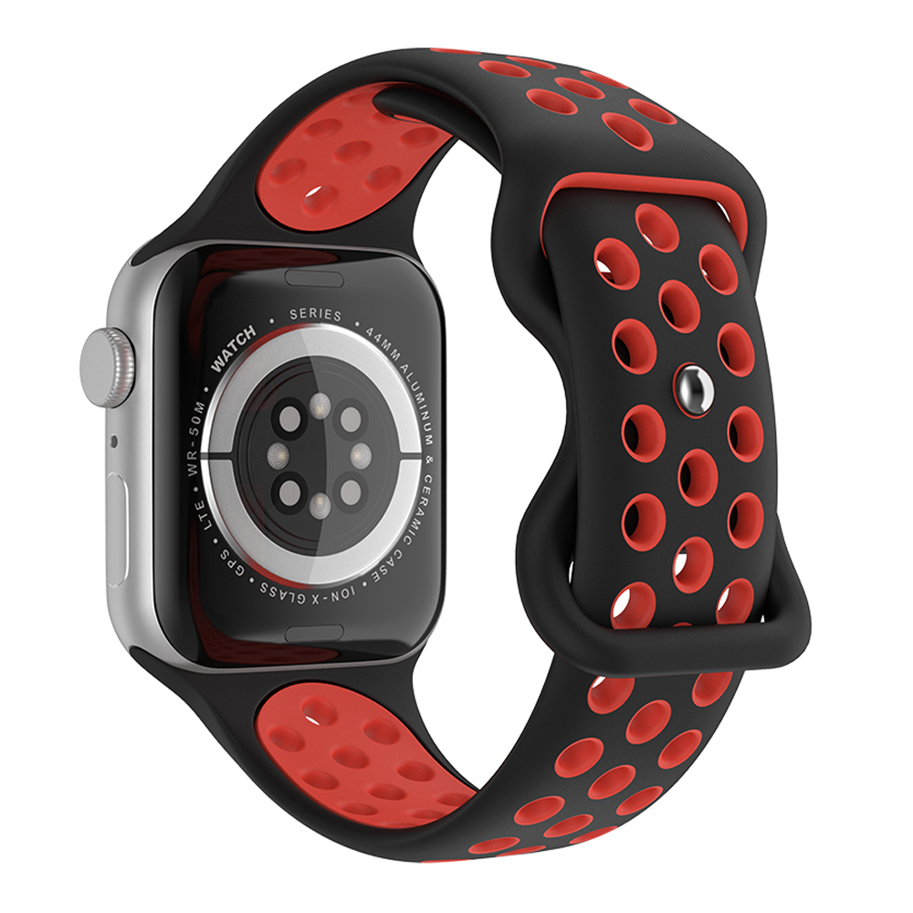 ColorPop Sportarmband Dual-Color Apple Watch 42/41/40/38 mm (S/M) Svart/Röd