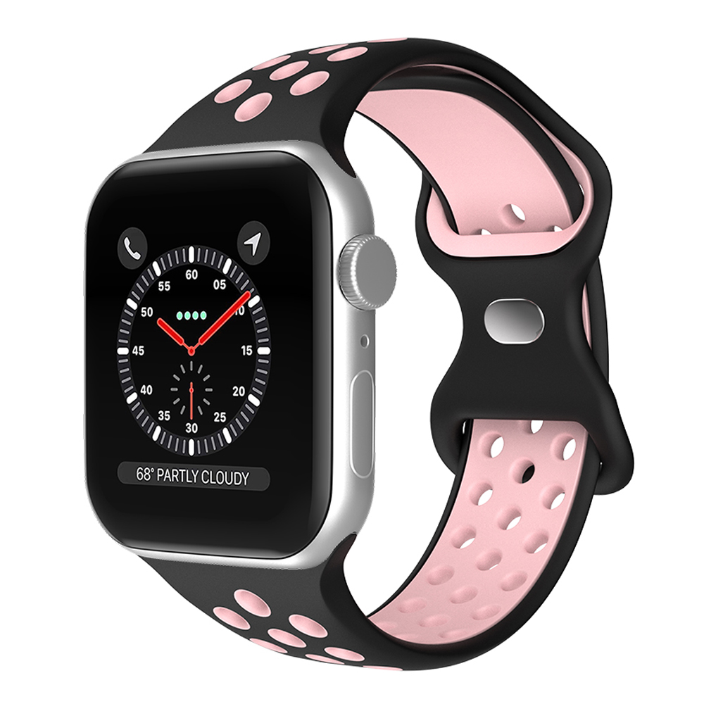ColorPop Sportarmband Dual-Color Apple Watch 42/41/40/38 mm (S/M) Svart/Rosa