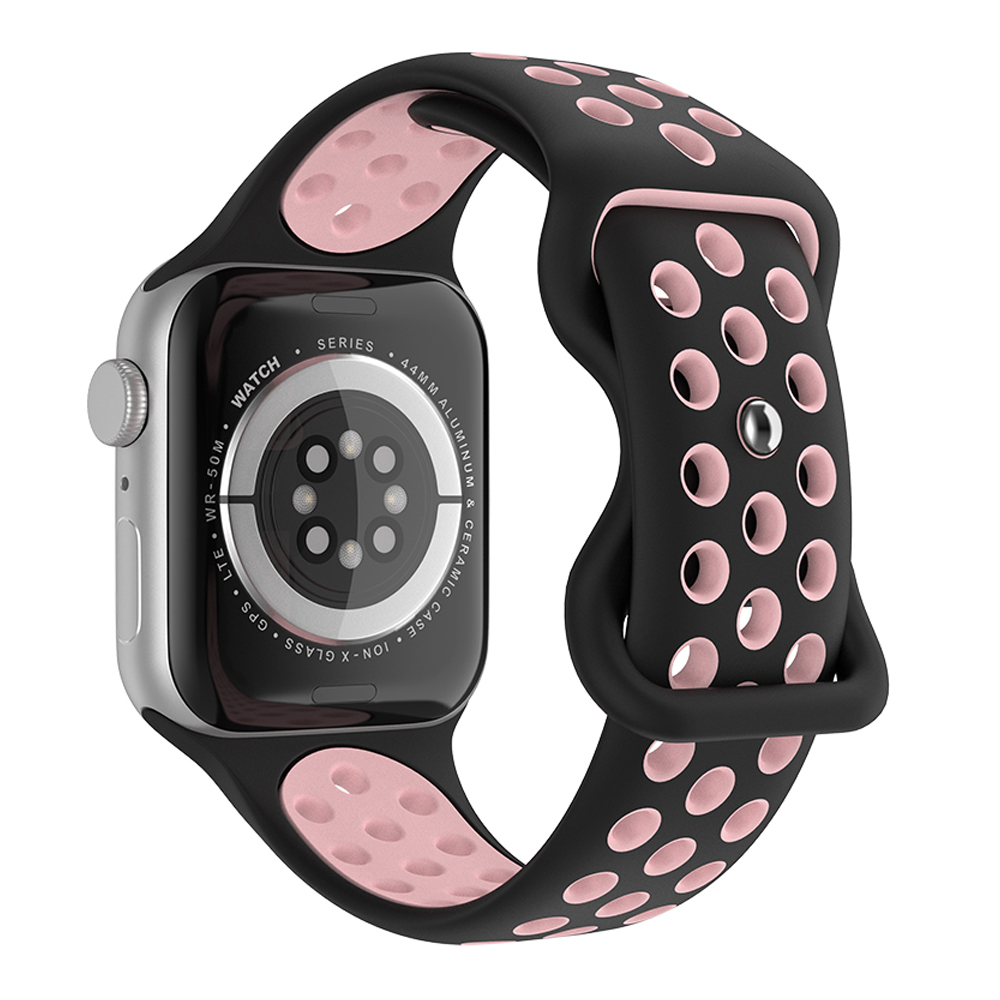 ColorPop Sportarmband Dual-Color Apple Watch 42/41/40/38 mm (S/M) Svart/Rosa