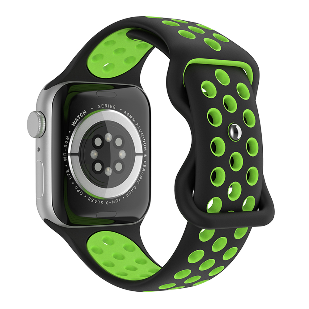 ColorPop Sportarmband Dual-Color Apple Watch 42/41/40/38 mm (S/M) Svart/Grön