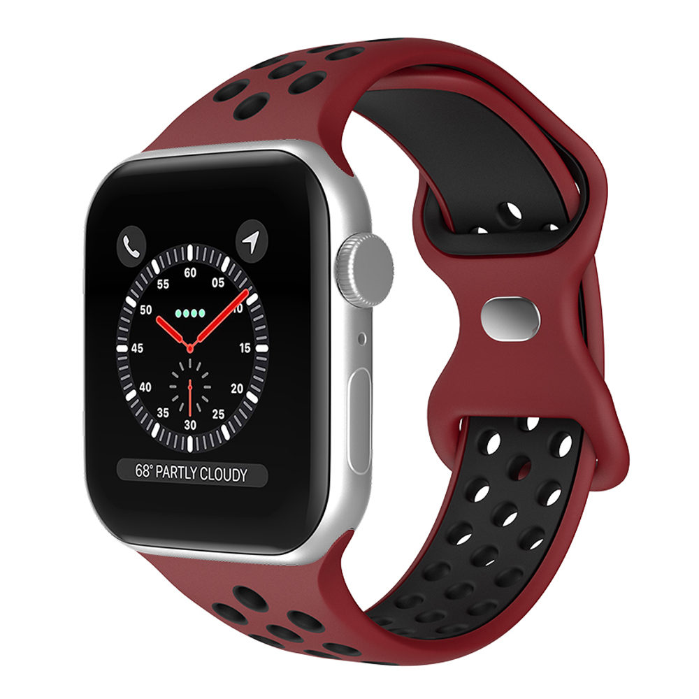 ColorPop Sportarmband Dual-Color Apple Watch 42/41/40/38 mm (S/M) Vinröd/Svart