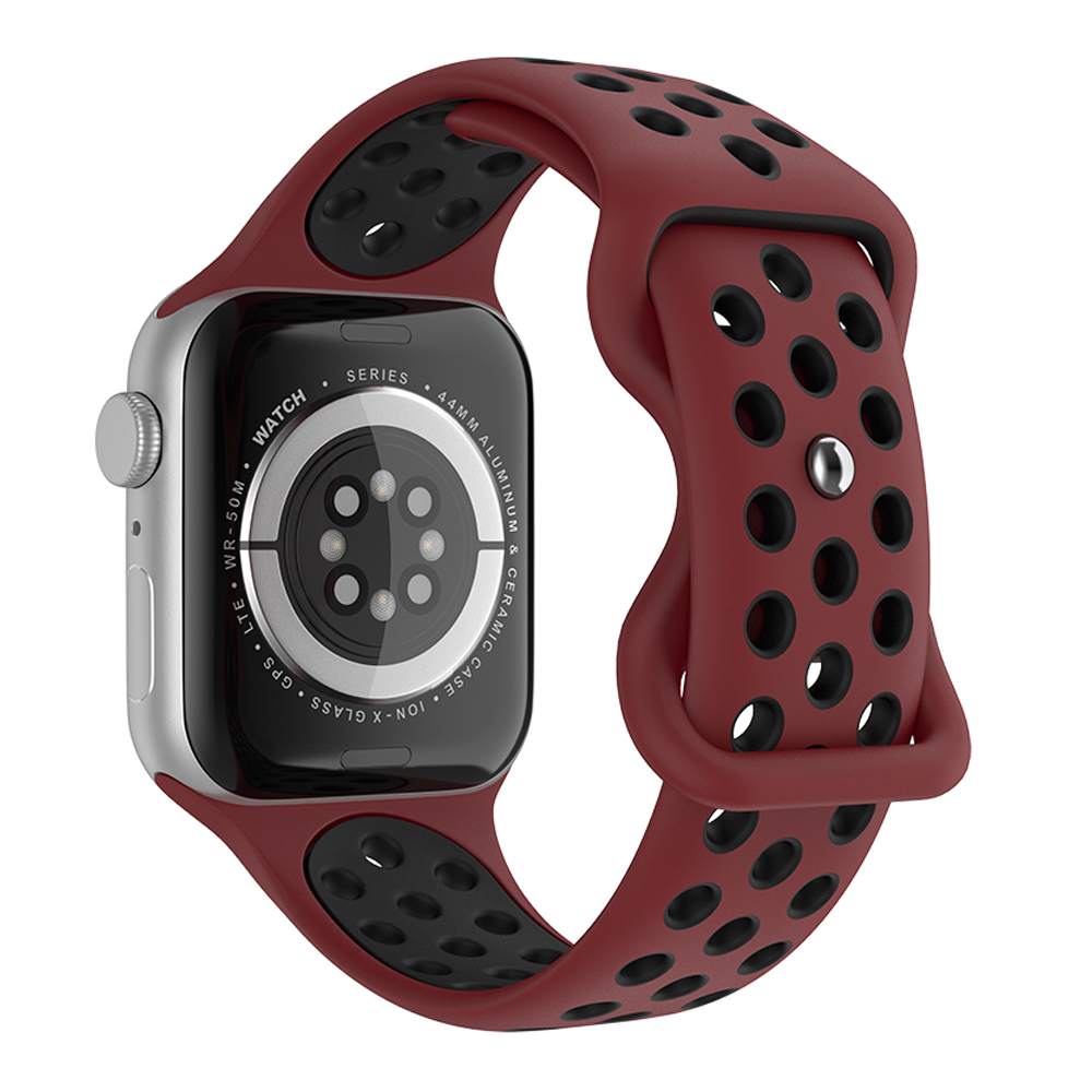 ColorPop Sportarmband Dual-Color Apple Watch 42/41/40/38 mm (S/M) Vinröd/Svart