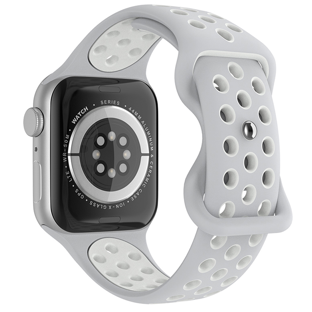 ColorPop Sportarmband Dual-Color Apple Watch 42/44/45/46/49 mm (M/L) Grå/Vit