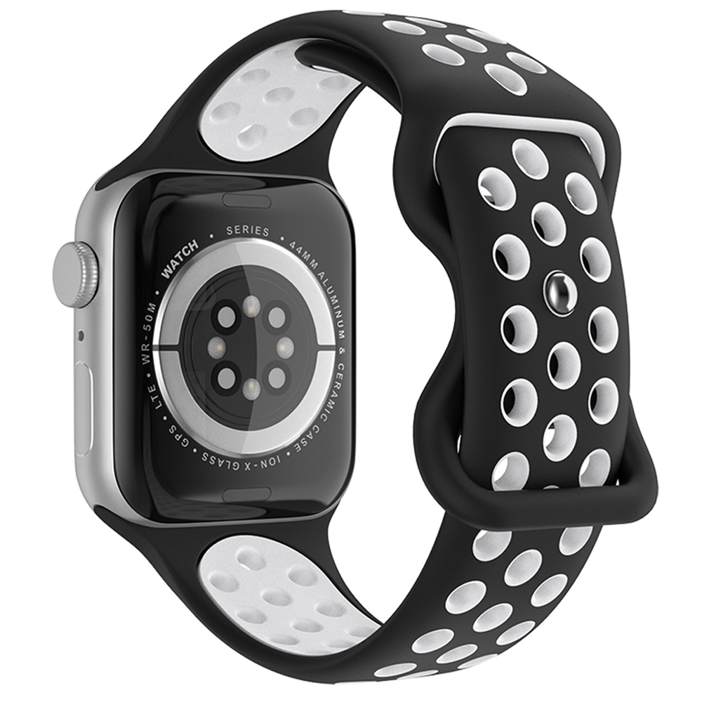 ColorPop Sportarmband Dual-Color Apple Watch 42/44/45/46/49 mm (M/L) Svart/Vit