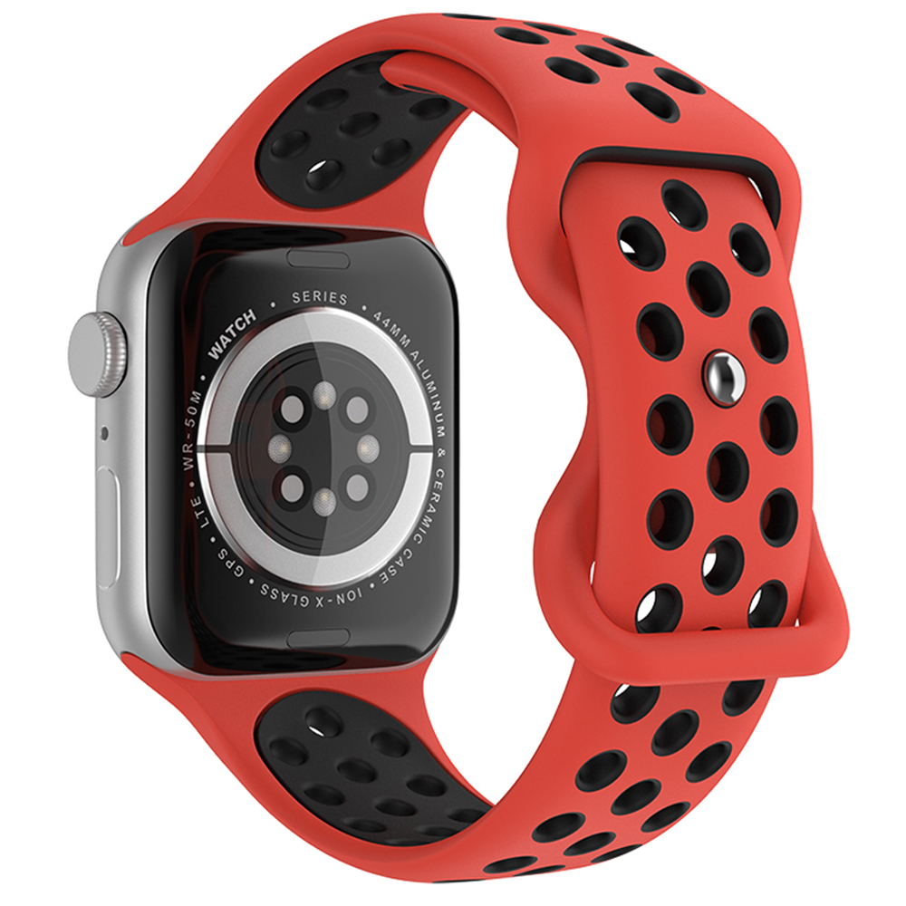 ColorPop Sportarmband Dual-Color Apple Watch 42/44/45/46/49 mm (M/L) Röd/Svart