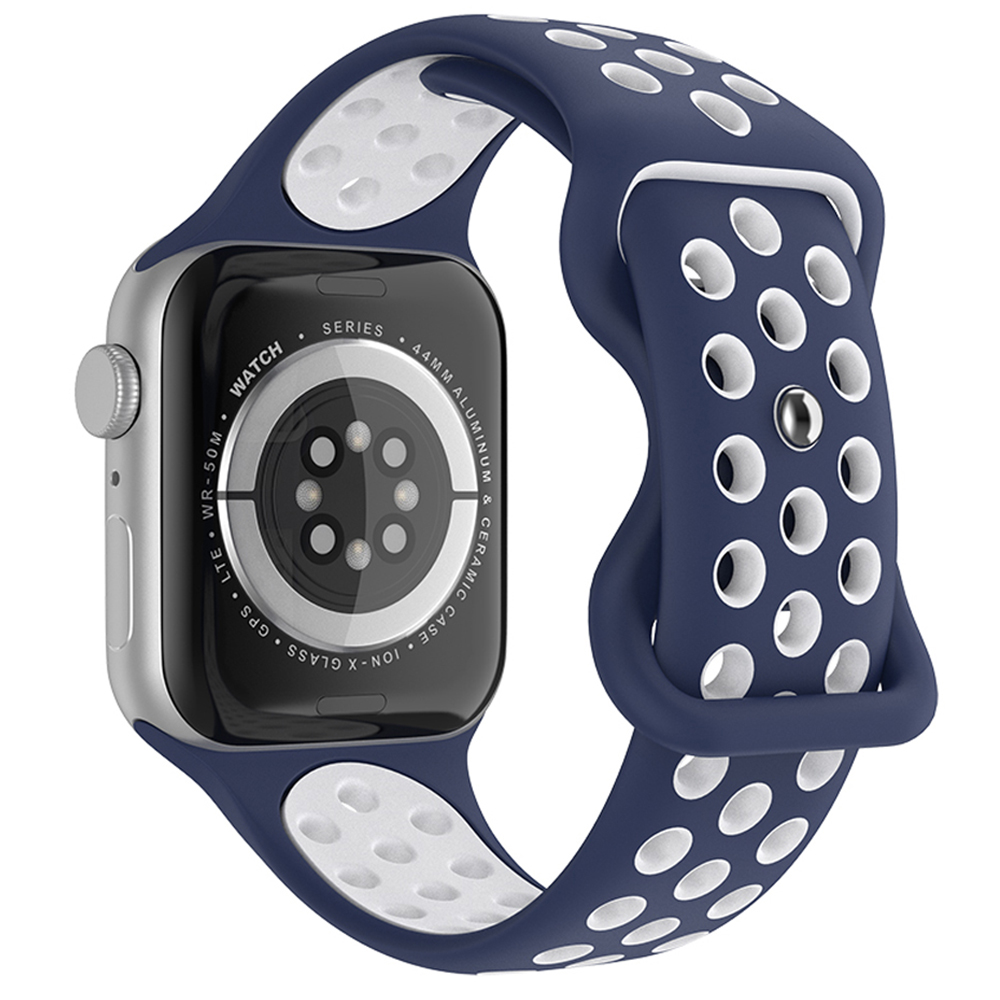 ColorPop Sportarmband Dual-Color Apple Watch 42/44/45/46/49 mm (M/L) Blå/Vit