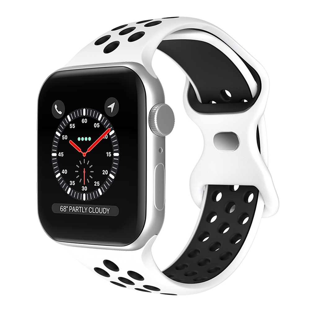 ColorPop Sportarmband Dual-Color Apple Watch 42/44/45/46/49 mm (S/M) Vit/Svart