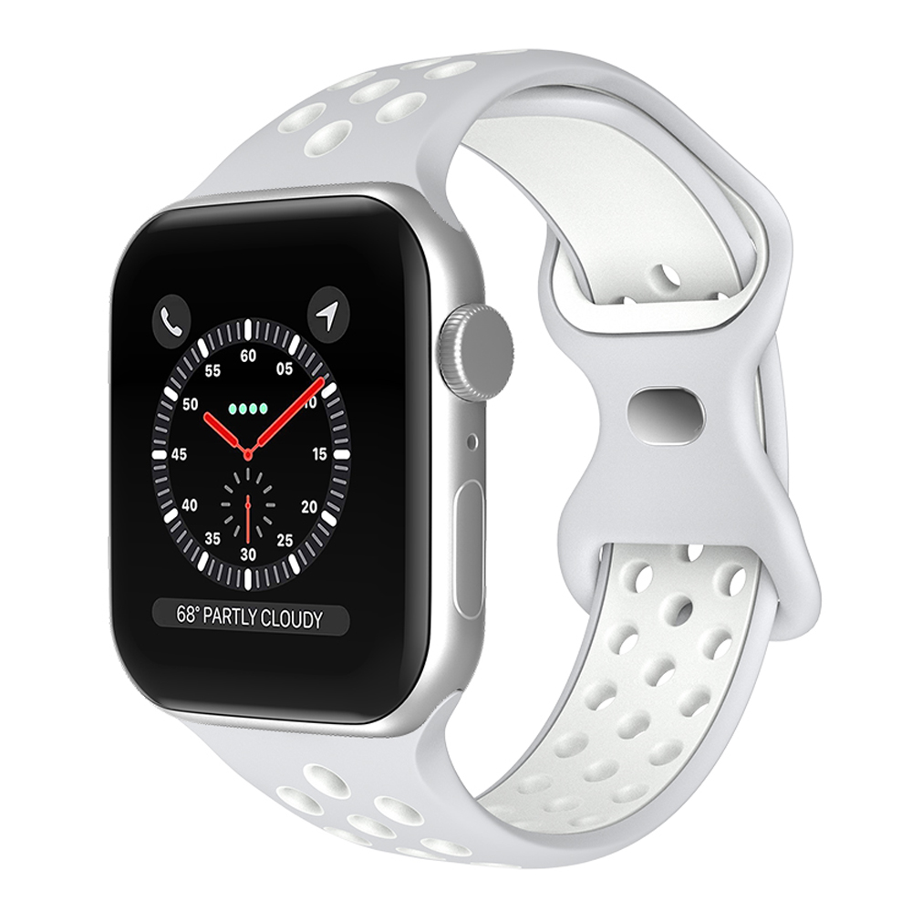 ColorPop Sportarmband Dual-Color Apple Watch 42/44/45/46/49 mm (S/M) Grå/Vit