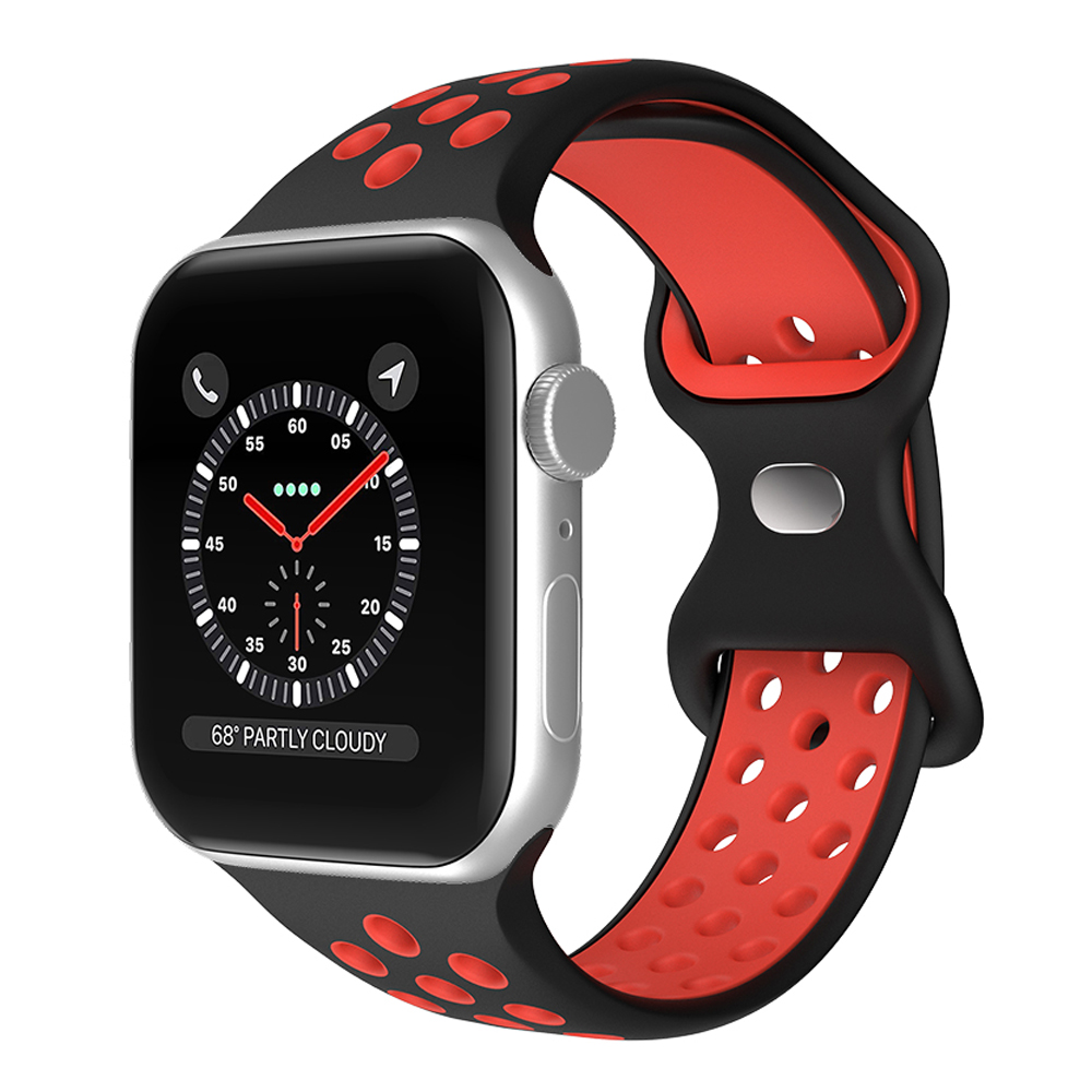 ColorPop Sportarmband Dual-Color Apple Watch 42/44/45/46/49 mm (S/M) Svart/Röd