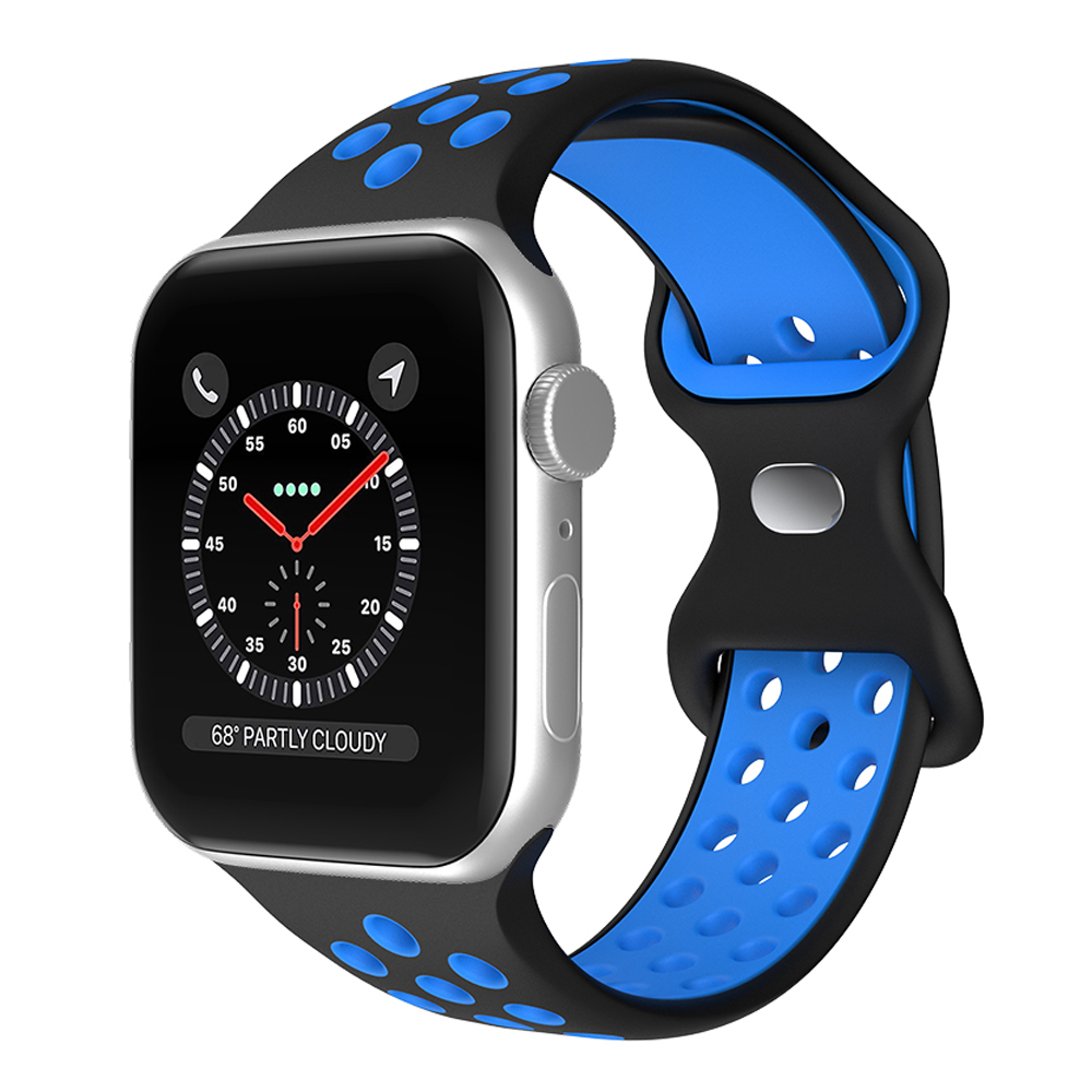 ColorPop Sportarmband Dual-Color Apple Watch 42/44/45/46/49 mm (S/M) Svart/Blå