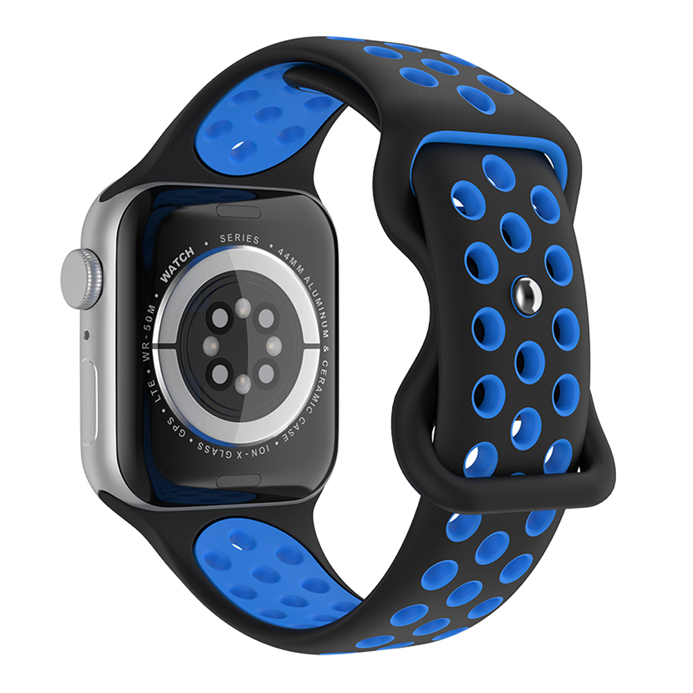 ColorPop Sportarmband Dual-Color Apple Watch 42/44/45/46/49 mm (S/M) Svart/Blå