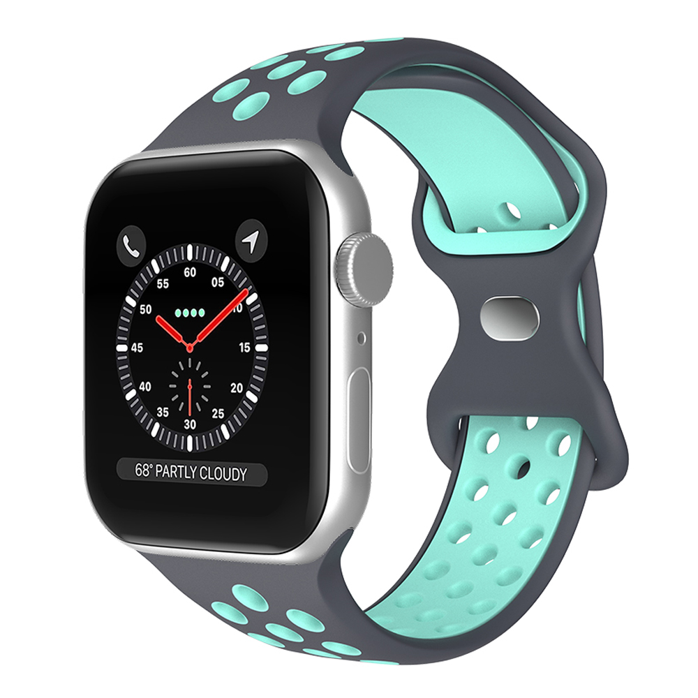 ColorPop Sportarmband Dual-Color Apple Watch 42/44/45/46/49 mm (S/M) Grå/Teal