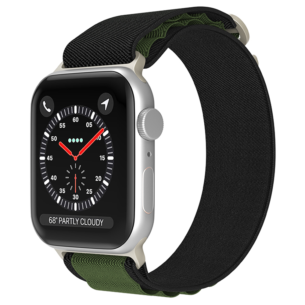 ColorPop Apple Watch 42/44/45/46/49 mm Armband Alpine Pro Loop Svart/Grön