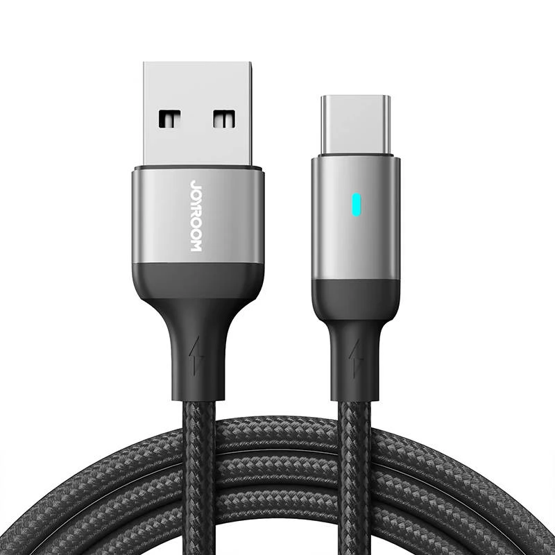 JOYROOM Joyroom 1.2m 3A USB-C Nylon Laddningskabel Svart