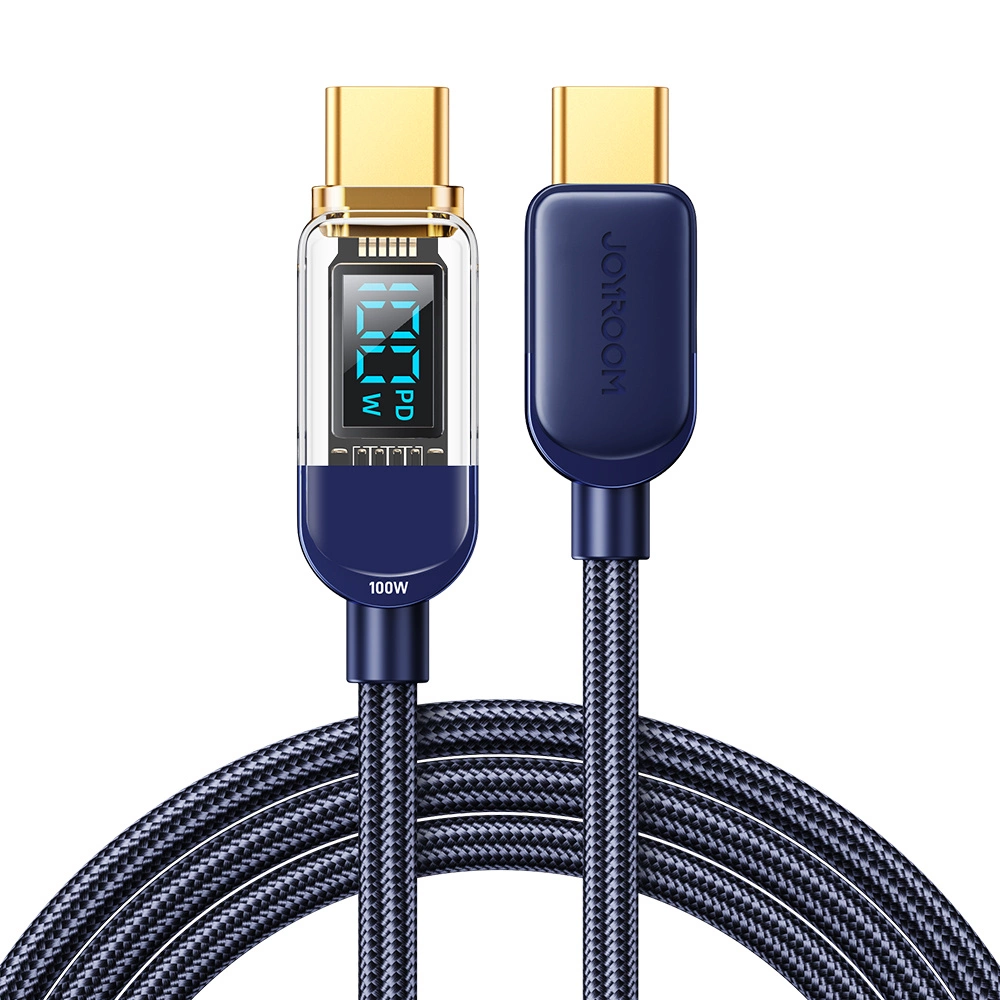 JOYROOM Joyroom 1.2m 100W PD USB-C / USB-C Nylonkabel Blå