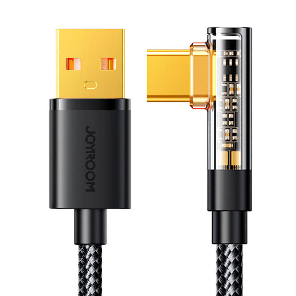 JOYROOM Joyroom 1.2m 3A USB-C Elbow Laddningskabel Svart