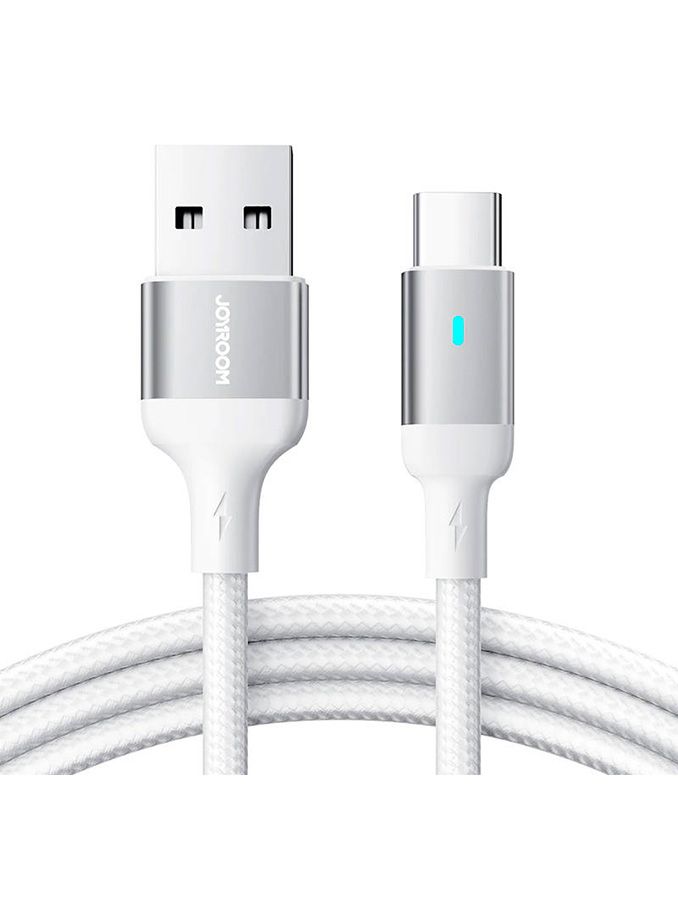 JOYROOM Joyroom 3m 3A USB-C Nylon Laddningskabel Vit