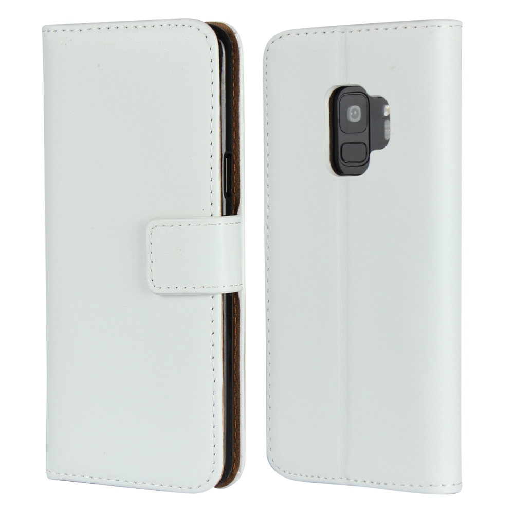  Samsung S9 Plus - Plånboksfodral I Äkta Läder - Vit