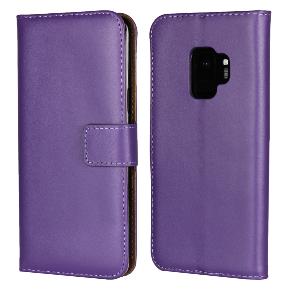  Samsung Galaxy S9 - Plånboksfodral I Äkta Läder - Lila