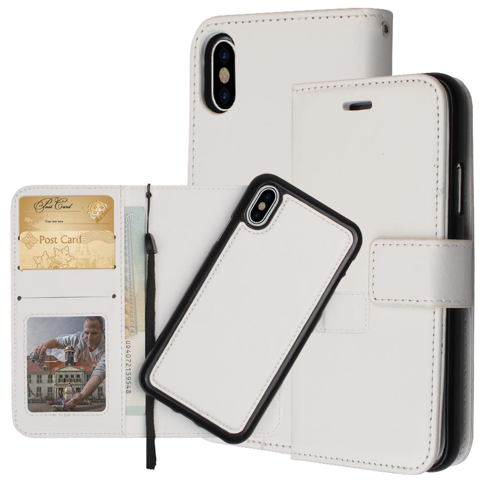  iPhone X/Xs - Fodral / Magnet Skal 2 in 1 - Vit