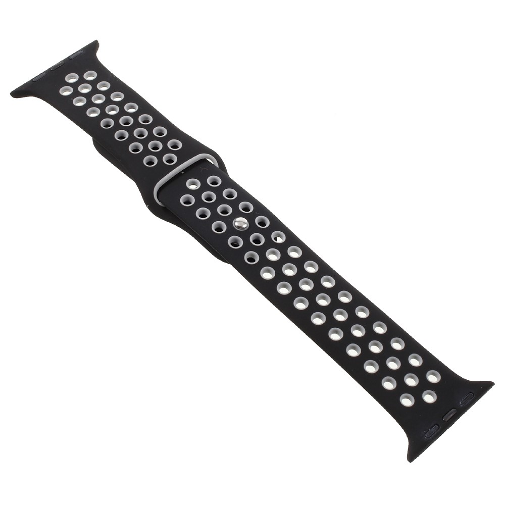 Ihåligt Silikon Armband Apple Watch 42/44/45/46/49 mm Svart/Grå