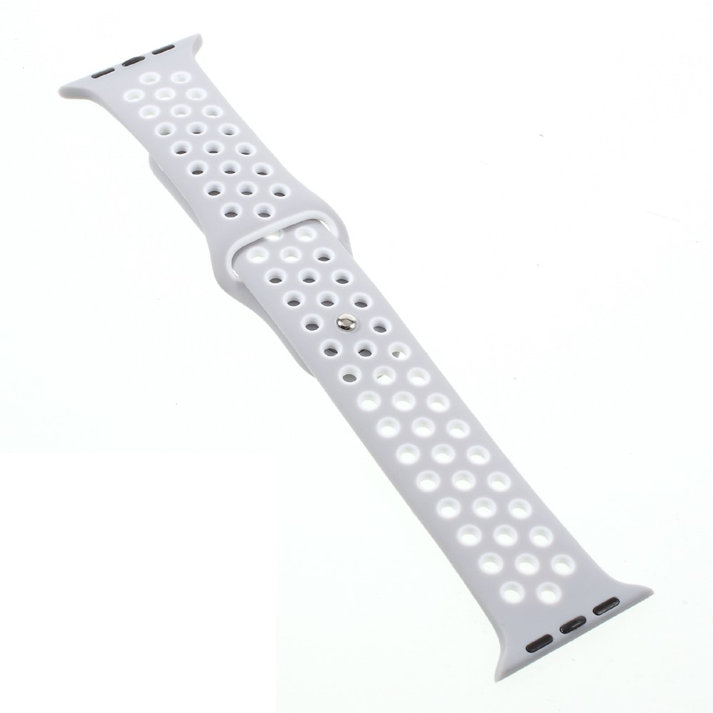  Ihåligt Silikon Armband Apple Watch 42/44/45/46/49 mm Grå/Vit