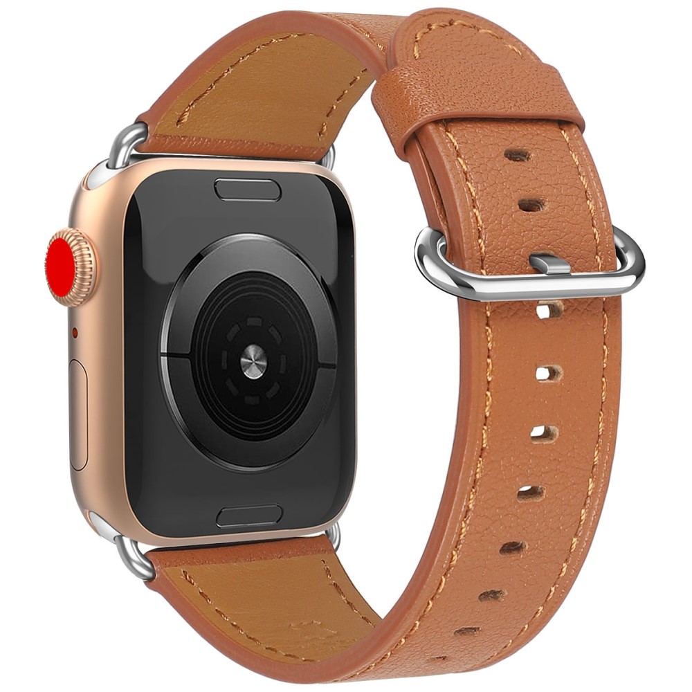  Äkta Läder Armband Apple Watch 42/41/40/38 mm - Brun