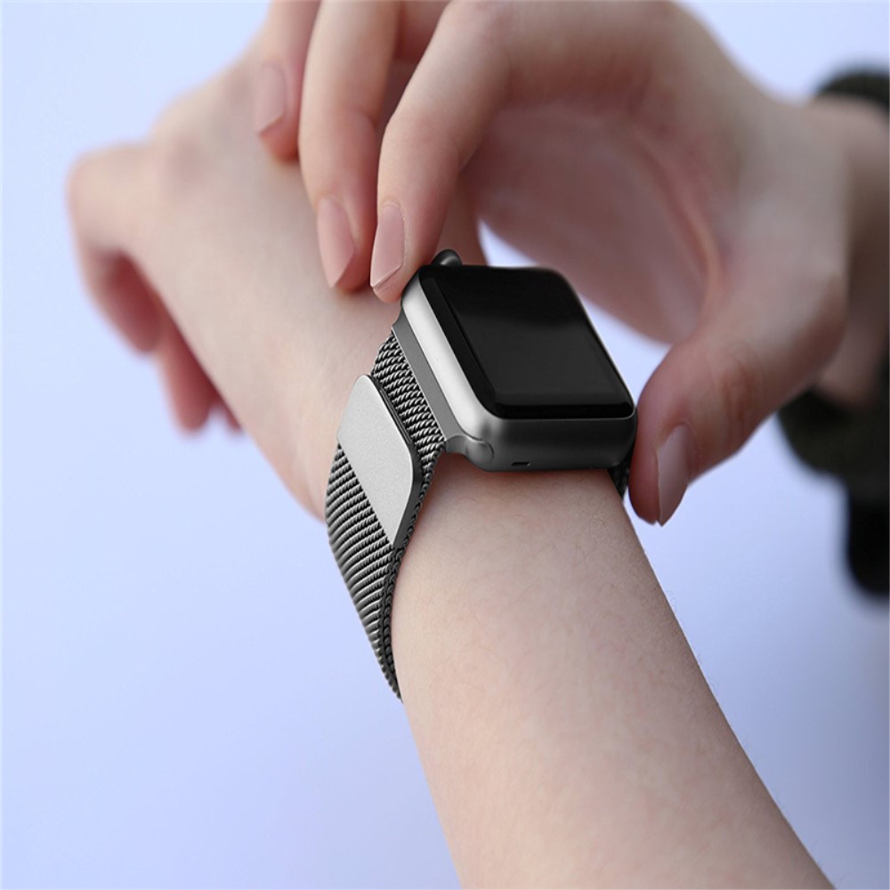  Milanese Loop Metall Armband Apple Watch 42/44/45/46/49 mm Grå