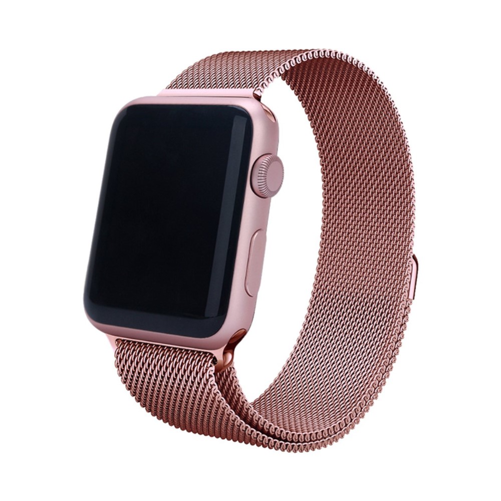 Milanese Loop Metall Armband Apple Watch 42/44/45/46/49 mm Rosa