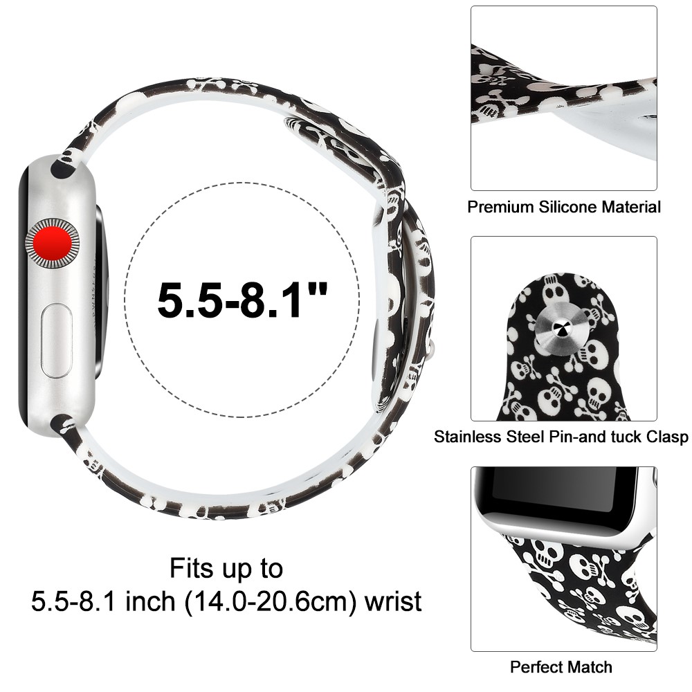  Silikon Armband Apple Watch 42/41/40/38 mm - Döskallar