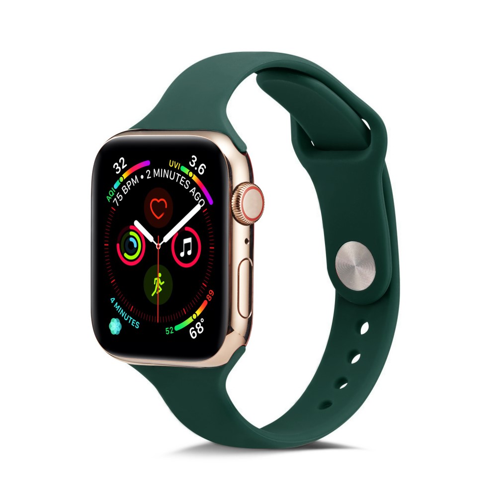  Silikon Armband Apple Watch 42/41/40/38 mm - Mörk Grön