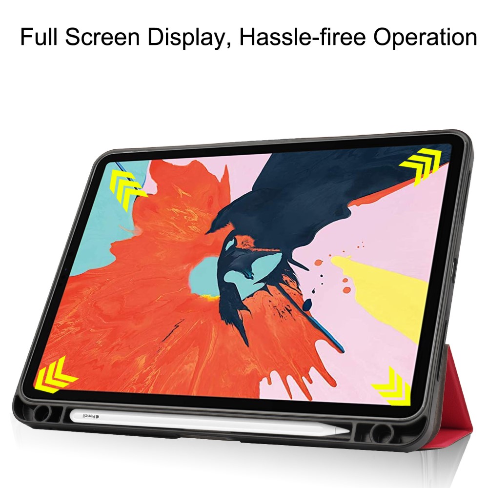  iPad Air 2026-2020 Fodral Tri-Fold Litchi Röd