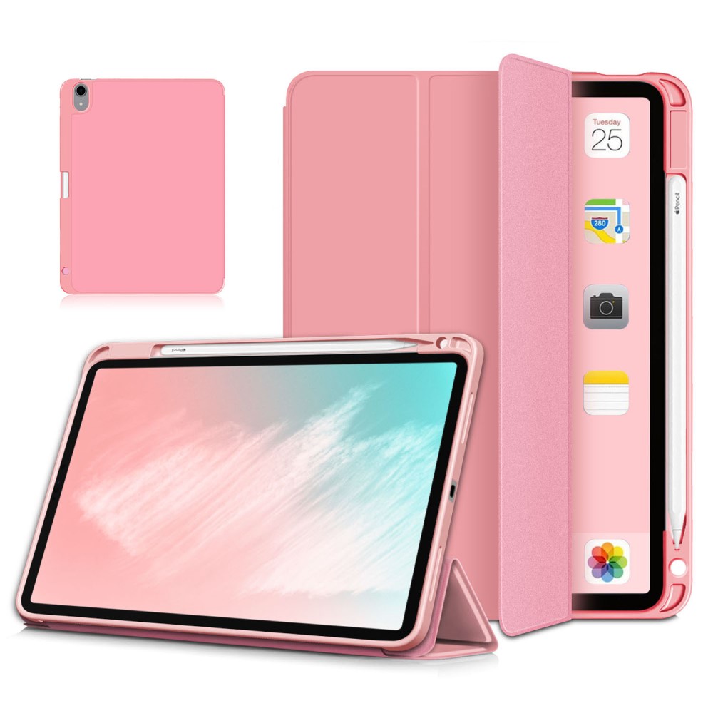  iPad Air 2026-2020 Fodral Tri-Fold Ljus Rosa