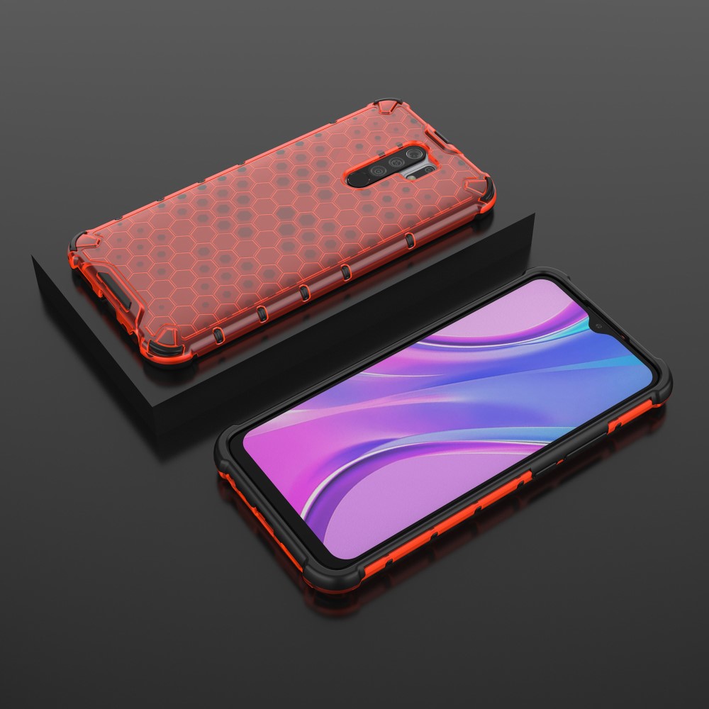  Xiaomi Redmi 9 - Armor Honeycomb Skal - Röd